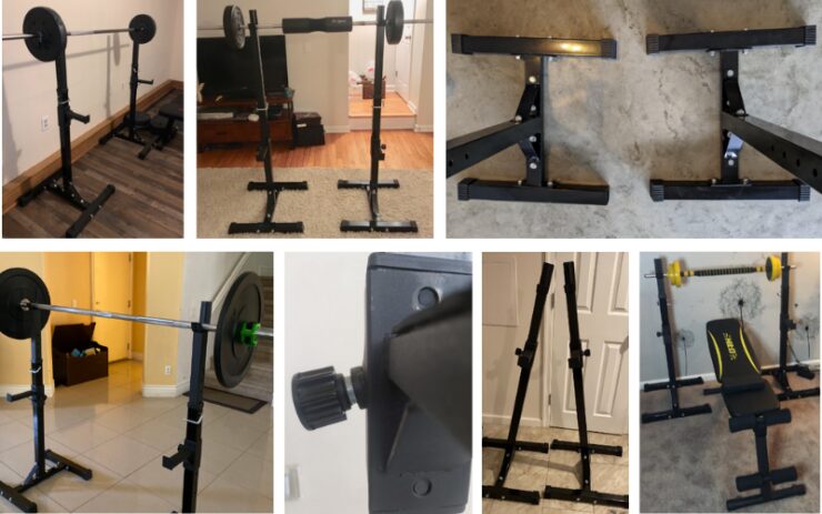 Yaheetech Adjustable Standard Solid Steel Squat Stands