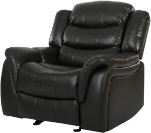 Great Deal Furniture Merit Black Leather Recliner-Glider Chair