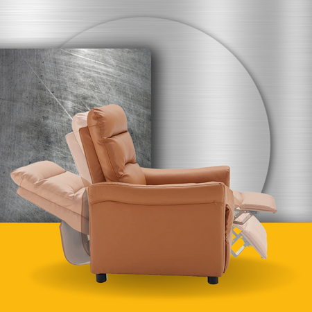 SETORE Recliner Chair Breathable PU Leather Manual Single Sofa