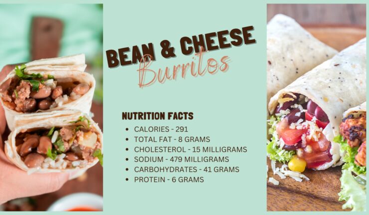 cheese and bean burritos Nutrition Facts