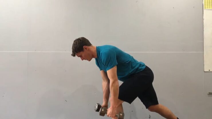 Dumbbell Rows Lunge Stance